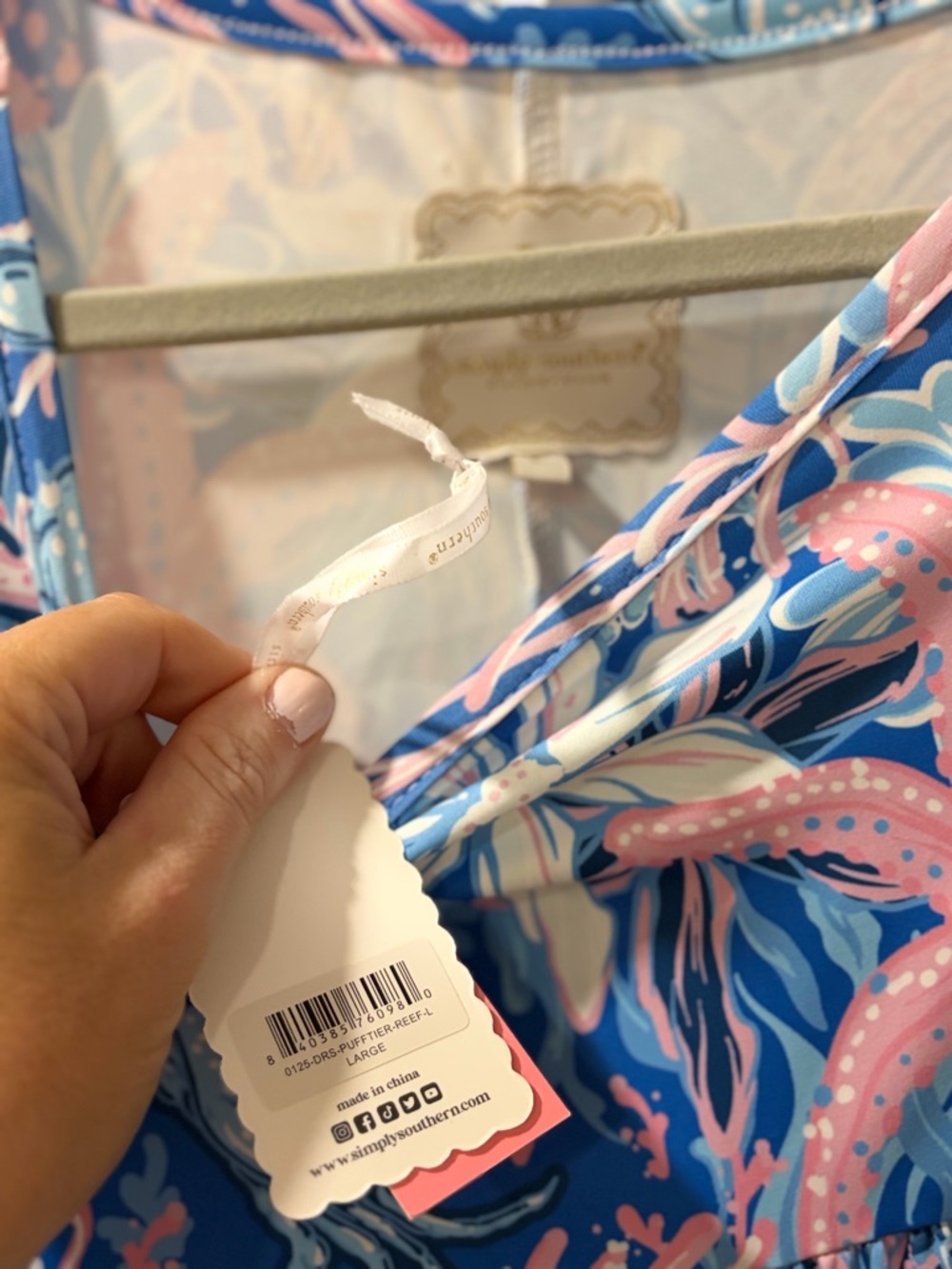 Simply Southern UPF 50+ Coastal Print Dress | Beachy Tiered Resort Dress - Picture 2 of 6